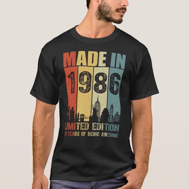 Made In 1986 Limited Edition 39 Years T-Shirt (Front)