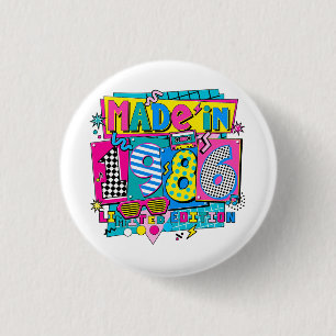 Made in 1986 Limited Edition Retro 80s Button