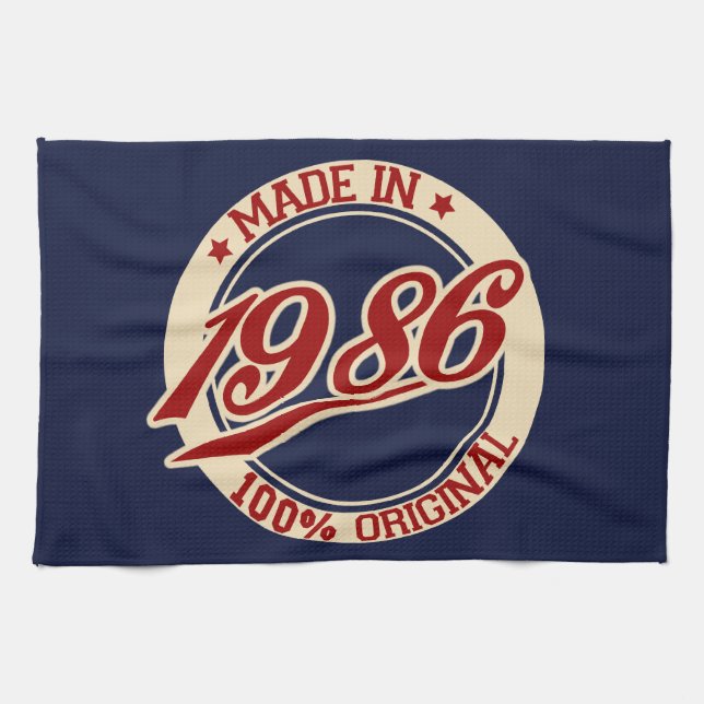Made In 1986 Tea Towel (Horizontal)