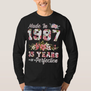 Made In 1987 35 Years Of Perfection 35th B Day Flo T-Shirt