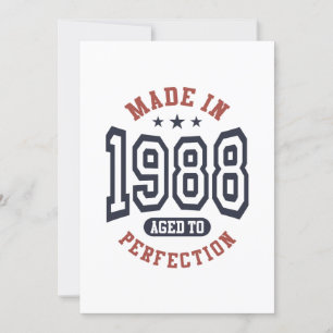 Made In 1988 Aged To Perfection Birthday Gift Invitation
