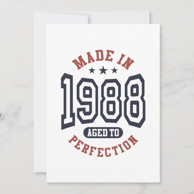 Made In 1988 Aged To Perfection Birthday Gift Thank You Card (Front)
