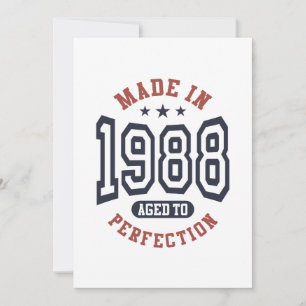 Made In 1988 Aged To Perfection Birthday Gift Thank You Card