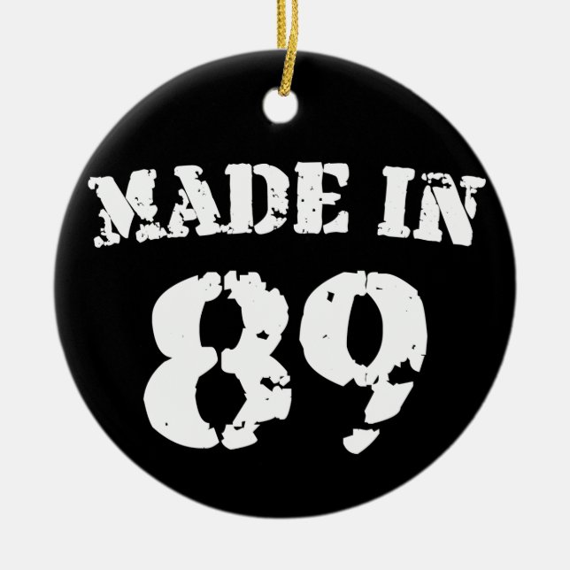 Made In 1989 Ceramic Tree Decoration (Front)