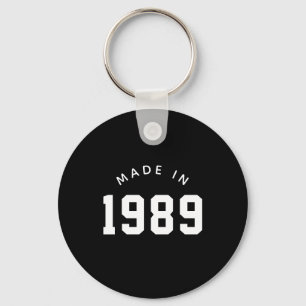 Made in 1989 Personalised Birthday Key Ring