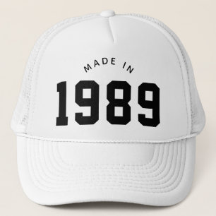 Made in 1989 Personalised Birthday Trucker Hat
