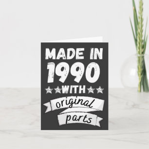 made in 1990 with original parts, note card