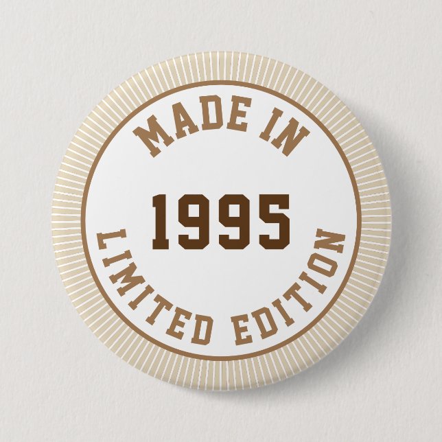 Made in 1995 7.5 cm round badge (Front)