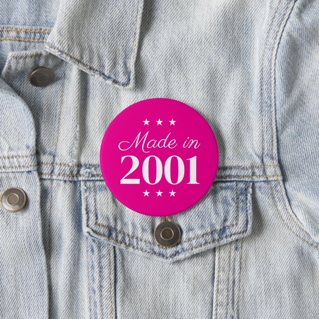 Made in 2001 Limited Edition Text 7.5 Cm Round Badge (In Situ)