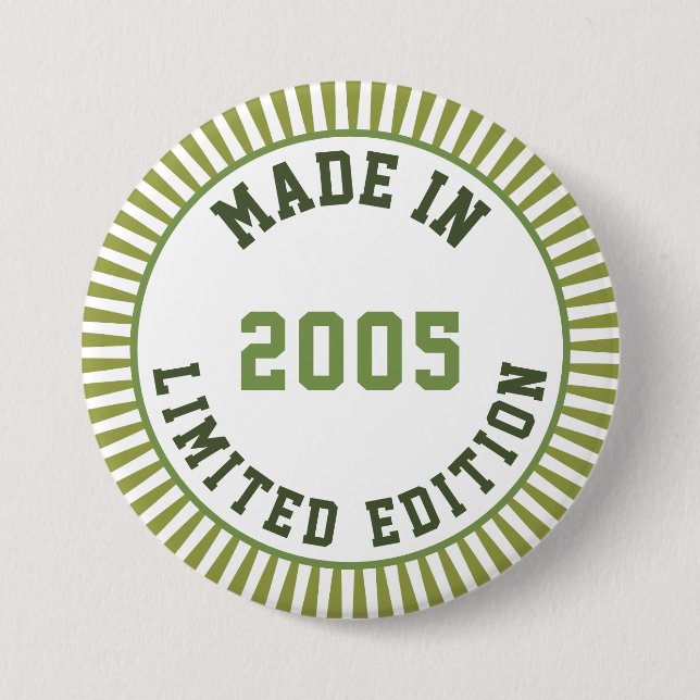 Made in 2005 7.5 cm round badge (Front)