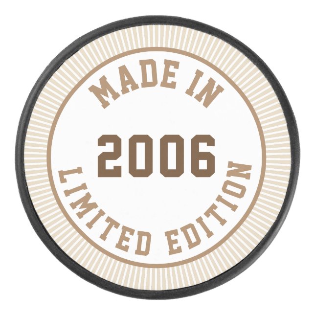 Made in 2006 hockey puck (Front)