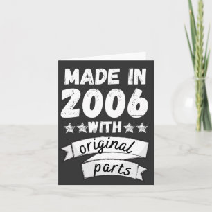 made in 2006 with original parts, note card