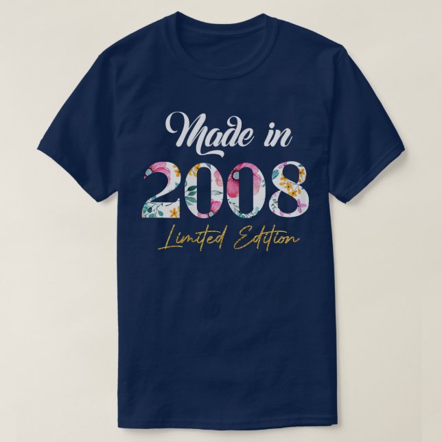 Made In 2008 Limited Edition 14 Birthday Gifts 14  T-Shirt (Design Front)