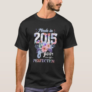 Made In 2015 Floral 8 Years Old 8th Birthday For G T-Shirt