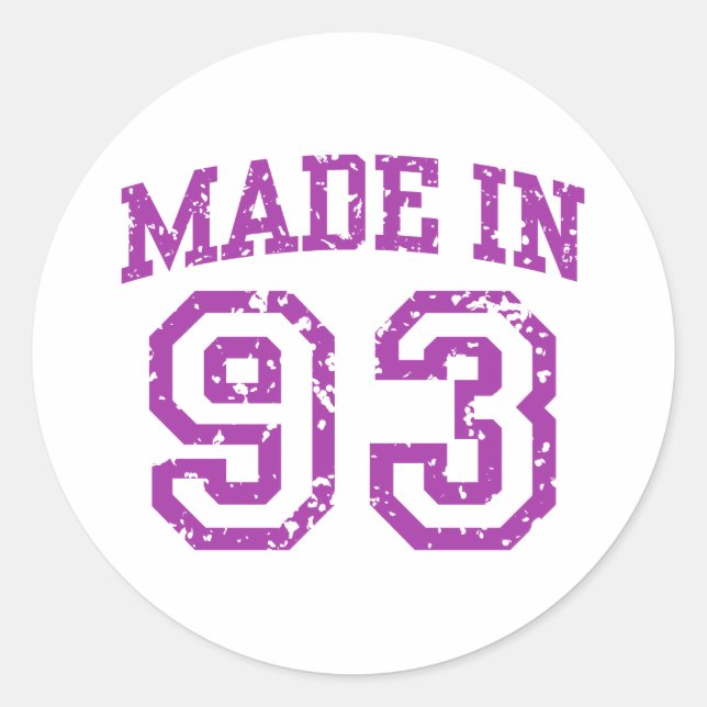 Made in 93 classic round sticker (Front)