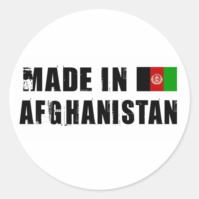 Made in Afghanistan Classic Round Sticker (Front)