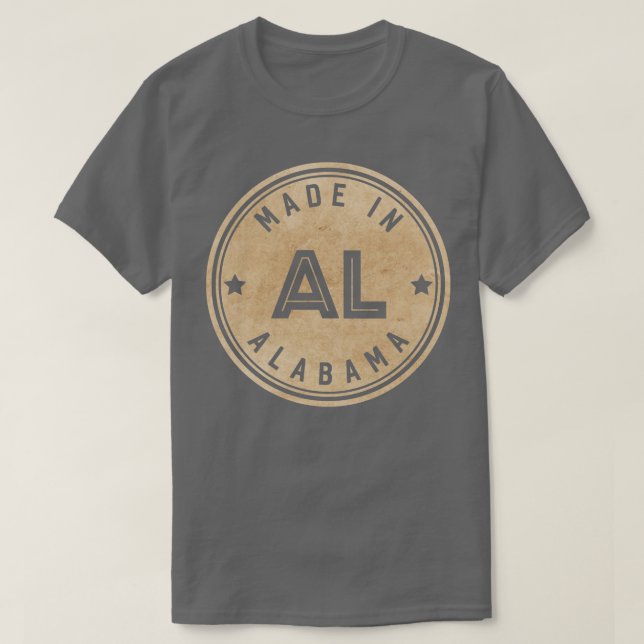 Made In Alabama AL State USA TShirt (Design Front)