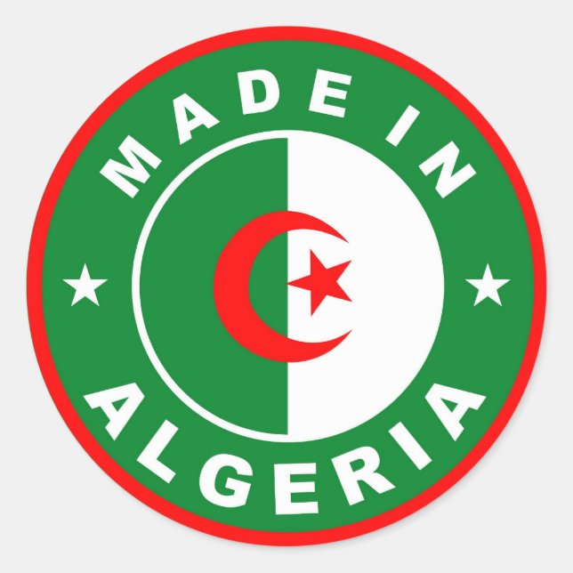made in algeria country flag label (Front)