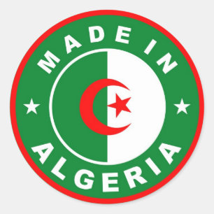 made in algeria country flag label