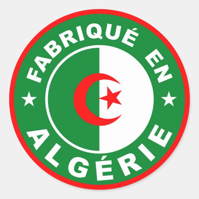 made in algeria flag label fabrique algerie (Front)