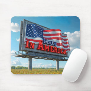 Made In America Billboard In Wildflower Field Mouse Mat