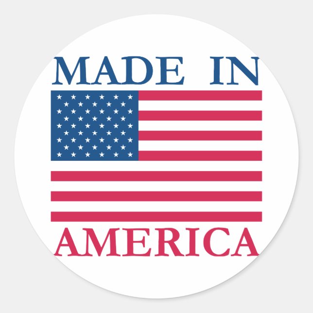 Made in America Classic Round Sticker (Front)