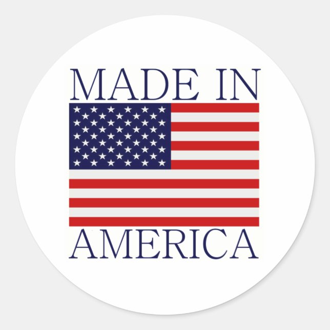 Made in America Classic Round Sticker (Front)