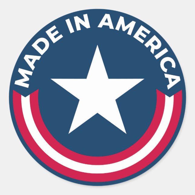Made in America Classic Round Sticker (Front)