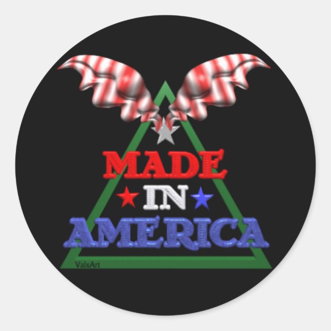 Made in America Classic Round Sticker (Front)