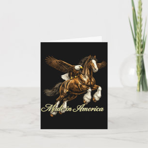 Made in america eagle horse western patriotic prid card