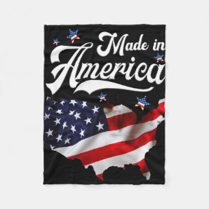 Made In America - Patriotic American Flag 4th Of J Fleece Blanket