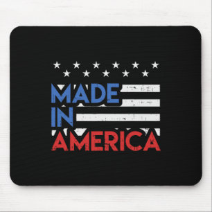 Made In America Pride Cute Born In Usa 4th Of July Mouse Mat
