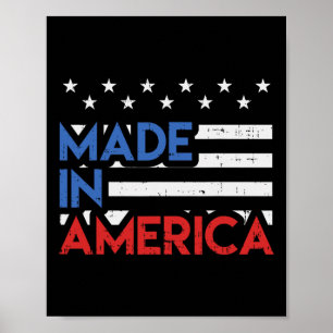 Made In America Pride Cute Born In Usa 4th Of July Poster