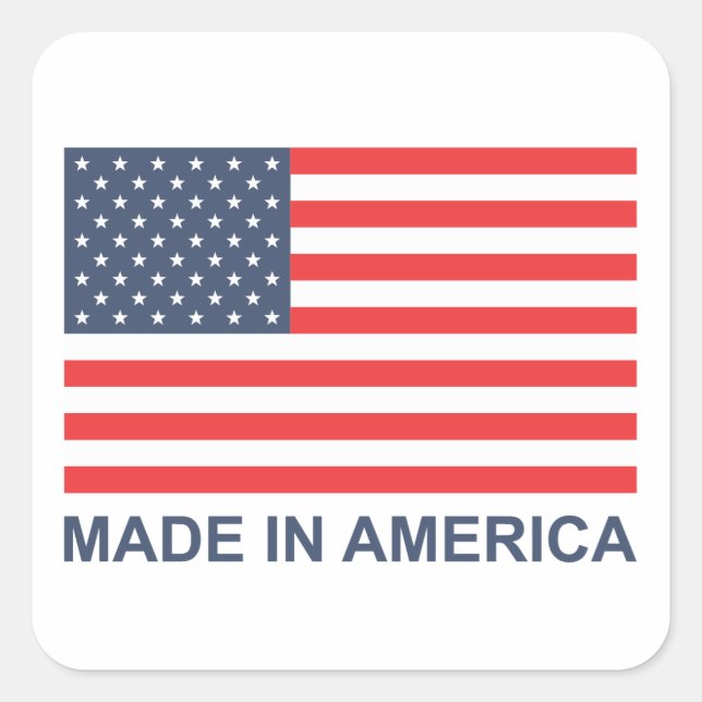 Made In America Square Sticker (Front)