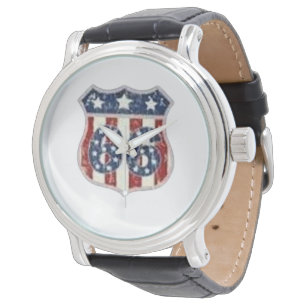 Made In America Vintage Shield Heritage Leather Watch