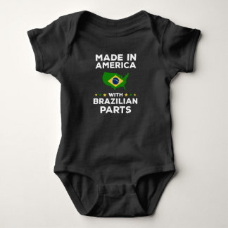 Made in America with Brazilian Parts Funny Brazil Baby Bodysuit