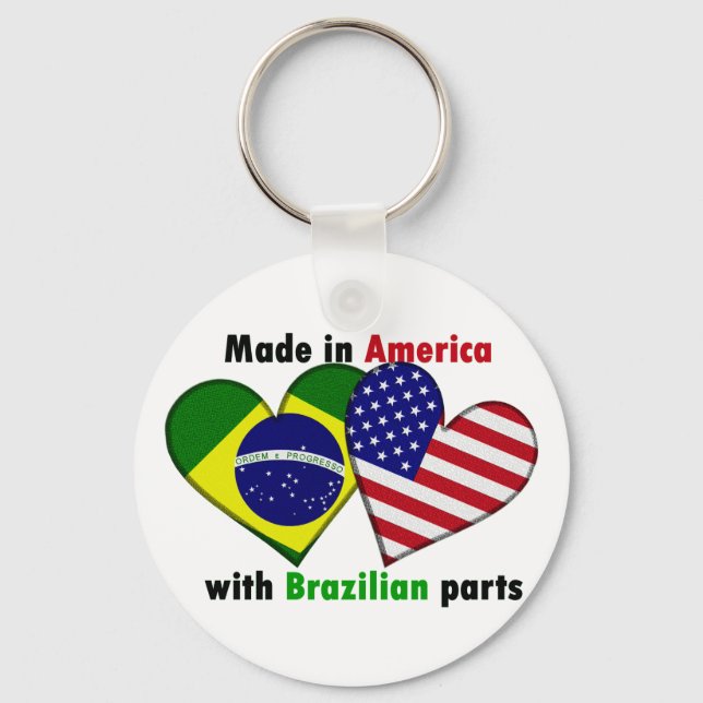 made in america with brazilin parts key ring (Front)
