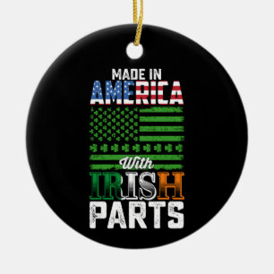 Made in America with Irish Parts St Patrick's Day Ceramic Tree Decoration