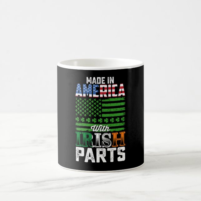 Made in America with Irish Parts St Patrick's Day Coffee Mug (Center)