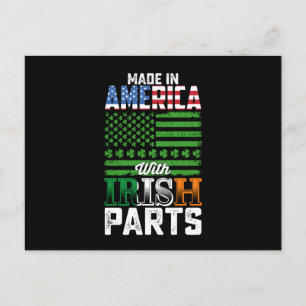 Made in America with Irish Parts St Patrick's Day Postcard