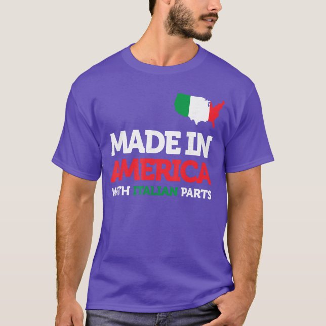 Made in America with Italian Parts Italy Pride Gif T-Shirt (Front)