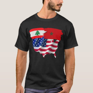 Made In America With Lebanese And Moroccan Present T-Shirt