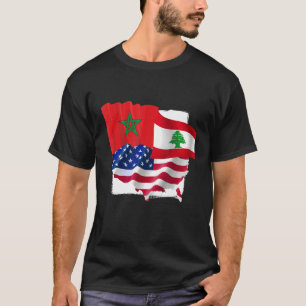 Made In America With Lebanese And Moroccan Present T-Shirt