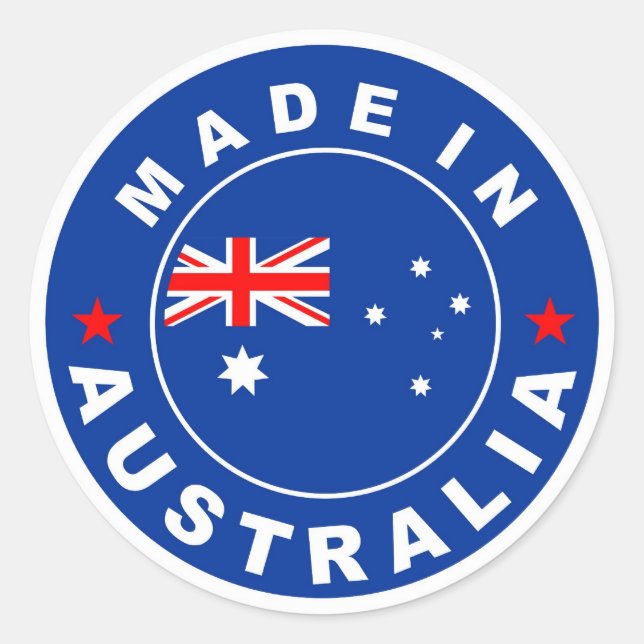 made in australia country flag label (Front)
