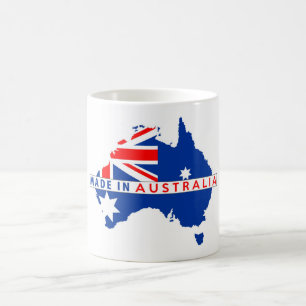 made in australia country map flag product label coffee mug