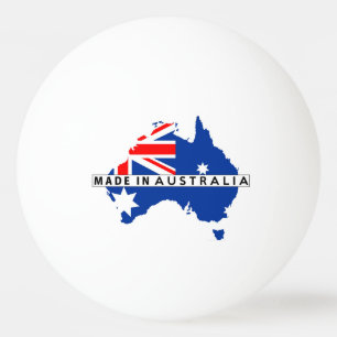 made in australia country map flag product label ping pong ball