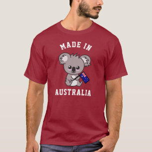 Made In Australia: Koala Holding Australian Flag T T-Shirt