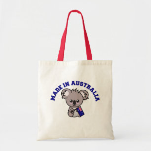 Made In Australia: Koala Holding Australian Flag Tote Bag
