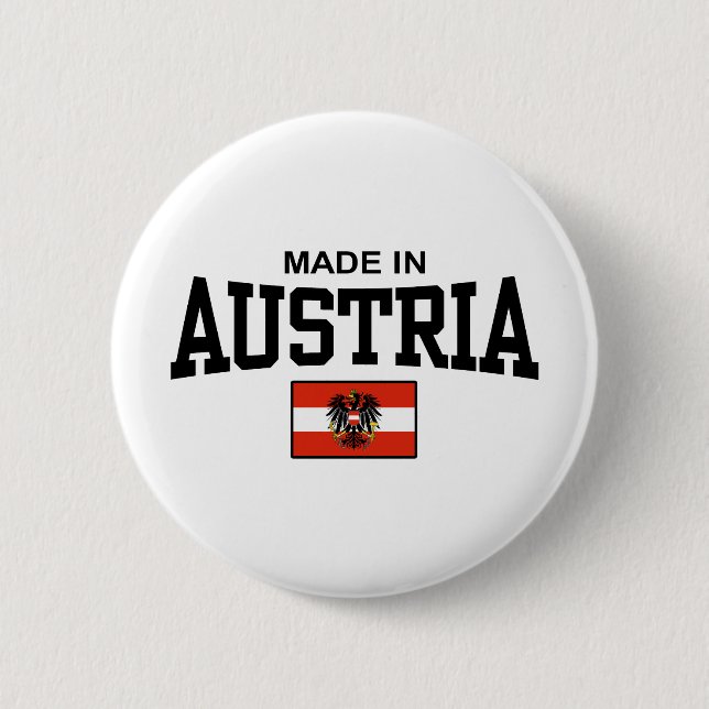 Made In Austria 6 Cm Round Badge (Front)