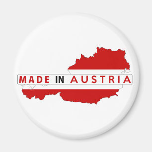 made in austria country map flag product label magnet